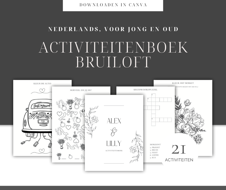 Download - Activiteitenboekje Bruiloft Voor Jong en Oud - Nederlands - Maeva Studio